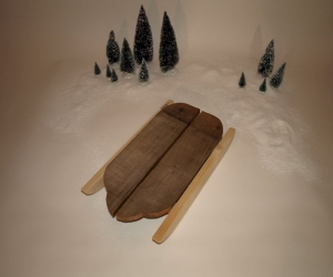 Deco wooden Sled  - Model Natural