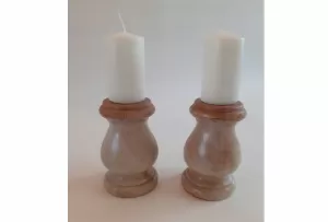 Wooden candle holder set Victorian