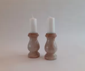 Wooden candle holder set Victorian