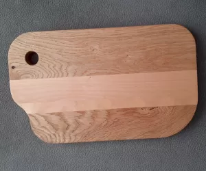 cutting board oak color curve back side